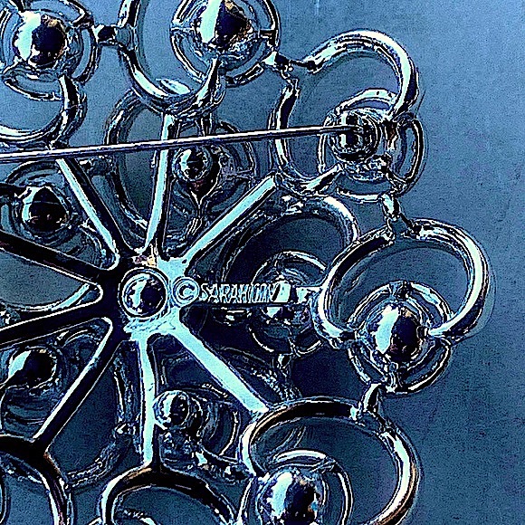 SARAH COVENTRY SILVER CRYSTAL BROOCH & EARRING DEMI PARURE 2 PC SET VINTAGE - Picture 11 of 14